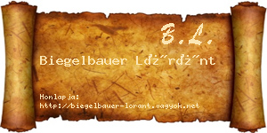 Biegelbauer Lóránt névjegykártya